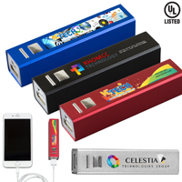 UL Listed Aluminium 2200 mAh Lithium Ion Portable Power Bank Charger (Photoimage Full Color)